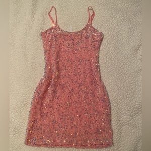 Lucy in the sky pink sequin bodycon dress